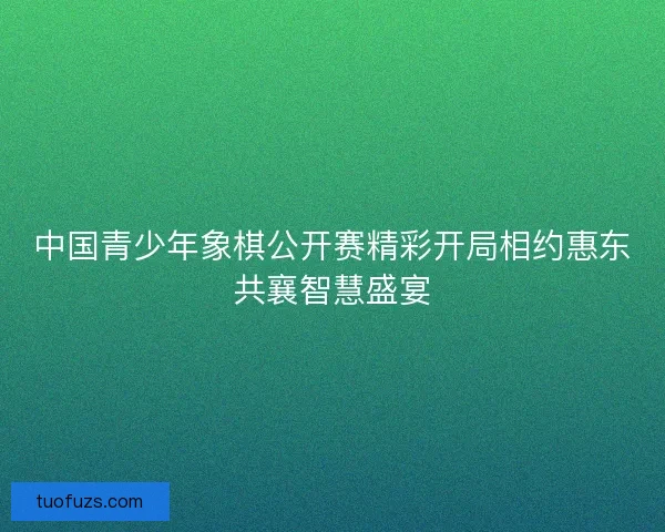 中国青少年象棋公开赛精彩开局相约惠东共襄智慧盛宴 中国青少年象棋公开赛精彩开局相约惠东共襄智慧盛宴
