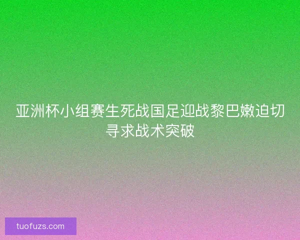 亚洲杯小组赛生死战国足迎战黎巴嫩迫切寻求战术突破 亚洲杯小组赛生死战国足迎战黎巴嫩迫切寻求战术突破